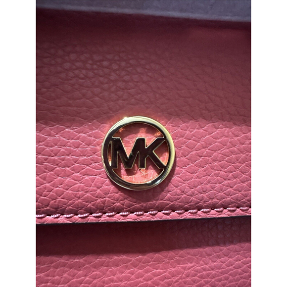 Michael Kors Jet Set Travel New NWT Pebbled Leather Berry Sorbet Crossbody $398 - Picture 5 of 12